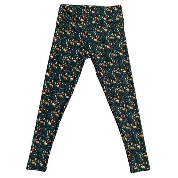 ⭐️4 for $10⭐️ Teal Floral Leggings. Women's Size Large / XL. Buttery Soft. - Picture 2 of 6